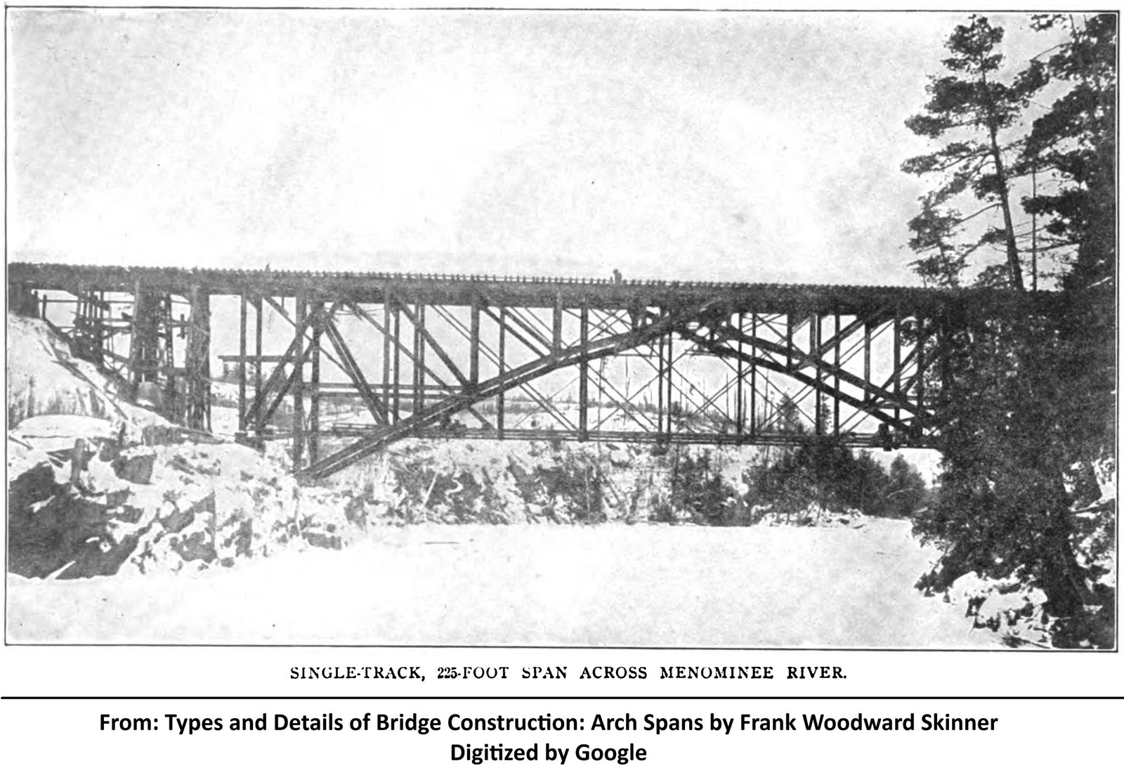 Photo showing Whipple truss at previous location